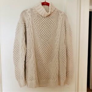 Vintage Silk Club Chunky Cable Sweater - Small